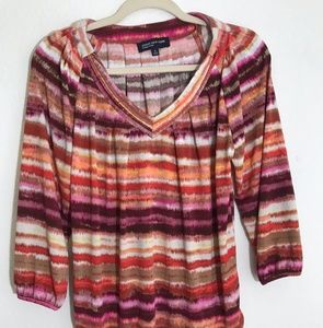 Jones New York Signature Sz M Multicolor Flowy Top